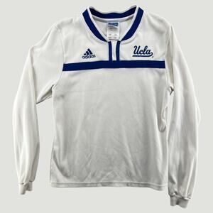 Adidas UCLA Bruins Long Sleeve Pullover Shirt White Blue Men’s Small